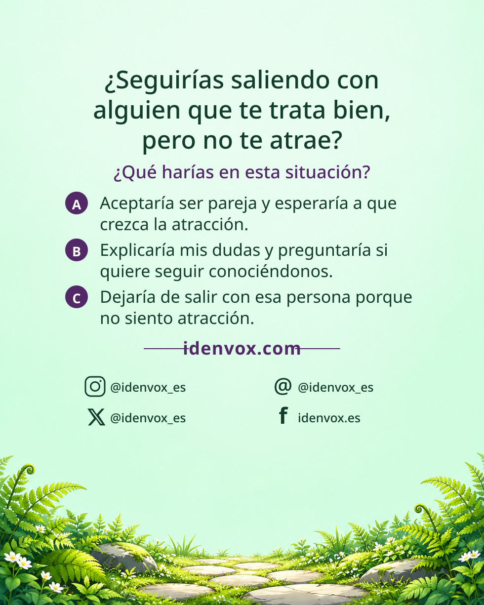 ¿Seguirías saliendo con alguien que te trata bien, pero no te atrae?