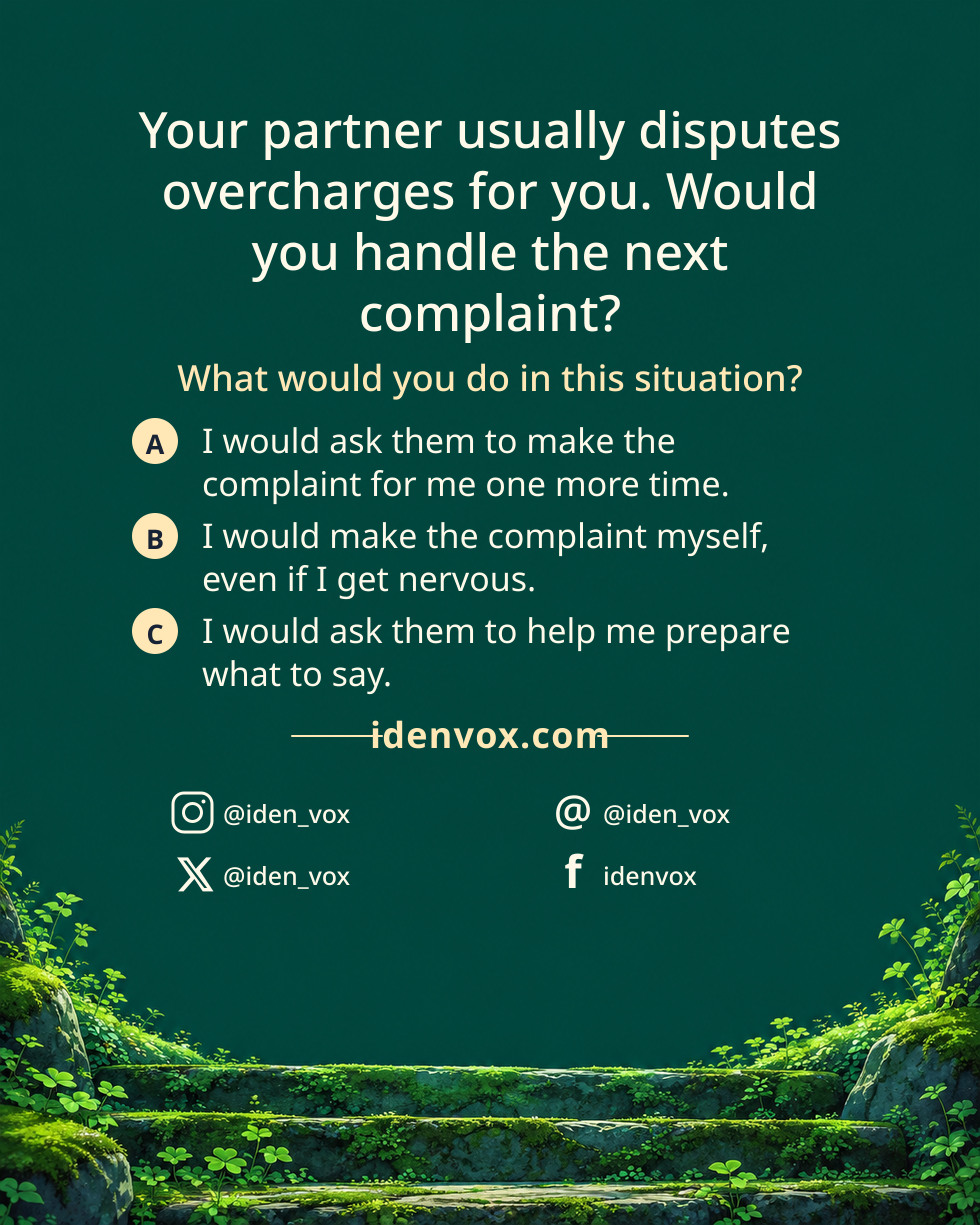 Your partner usually disputes overcharges for you. Would you handle the next complaint?