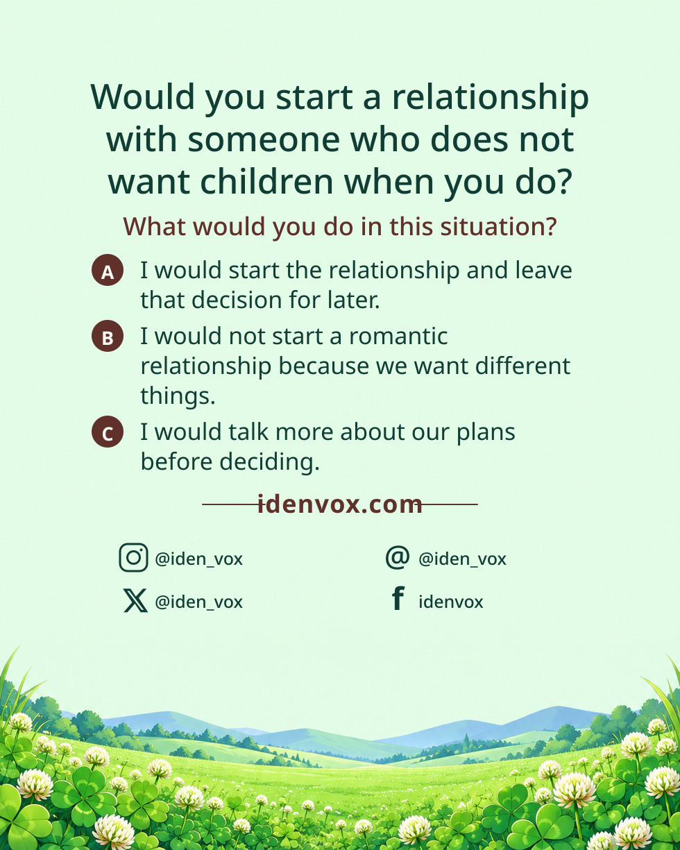 Would you start a relationship with someone who does not want children when you do?