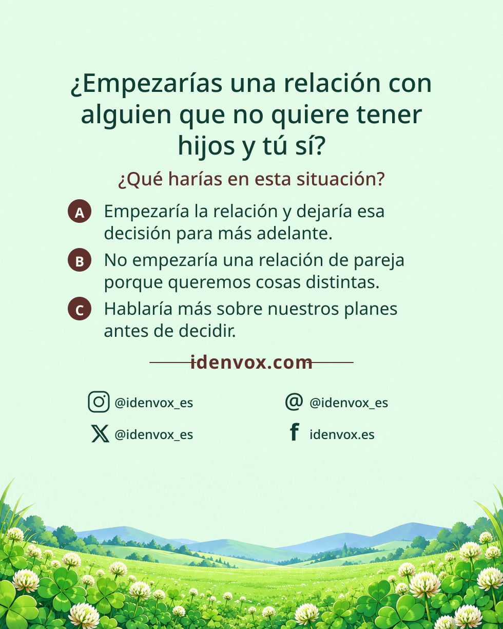 ¿Empezarías una relación con alguien que no quiere tener hijos y tú sí?