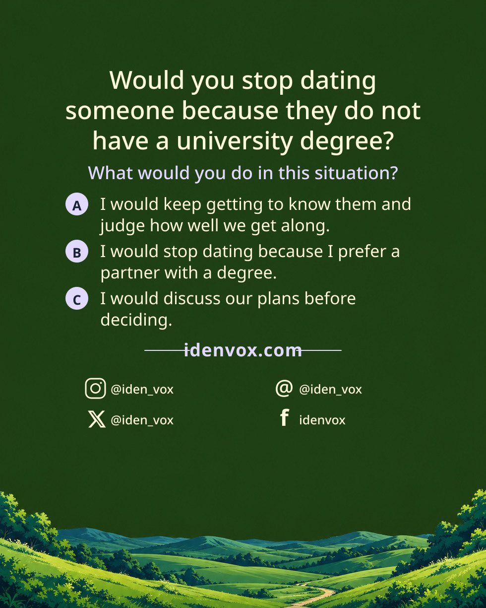 Would you stop dating someone because they do not have a university degree?