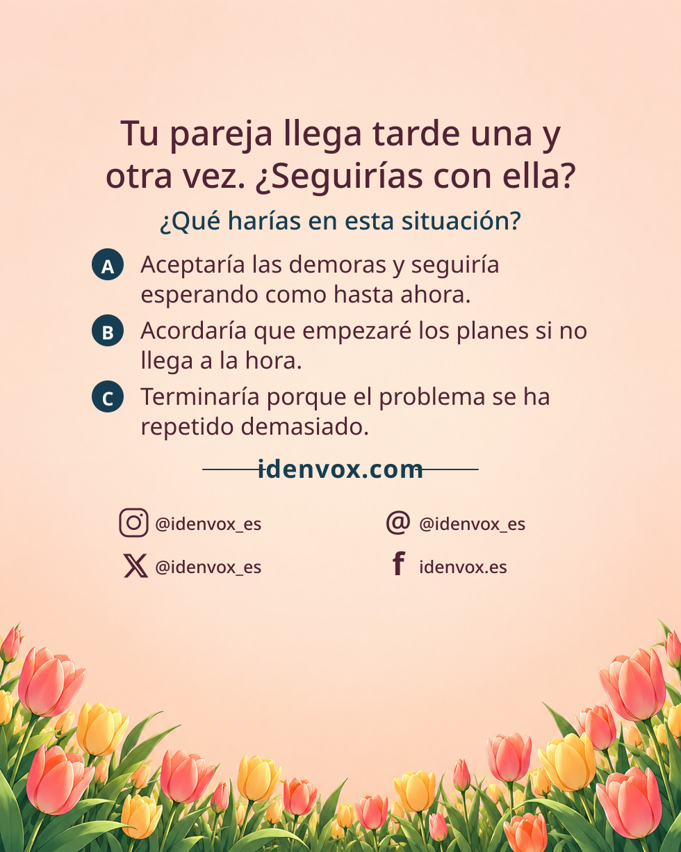 Tu pareja llega tarde una y otra vez. ¿Seguirías con ella?