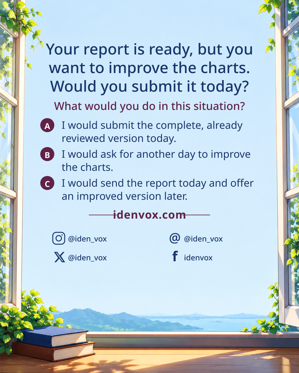 Your report is ready, but you want to improve the charts. Would you submit it today?