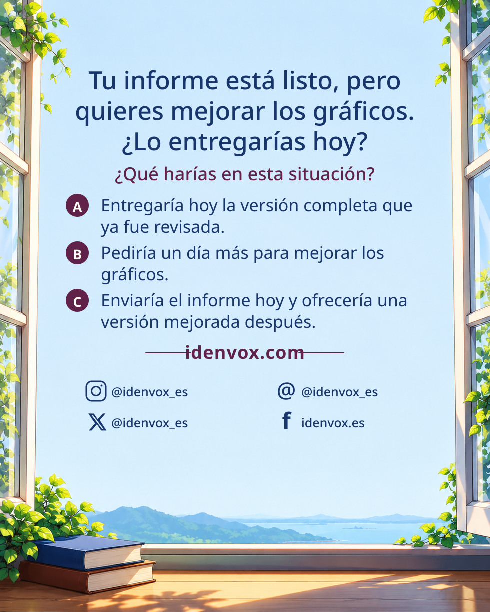 Tu informe está listo, pero quieres mejorar los gráficos. ¿Lo entregarías hoy?