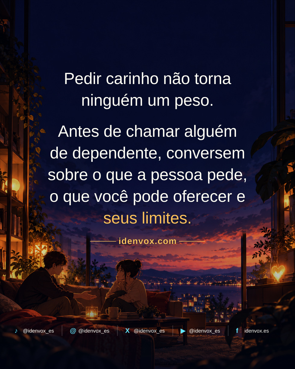 Precisar de carinho não torna alguém dependente