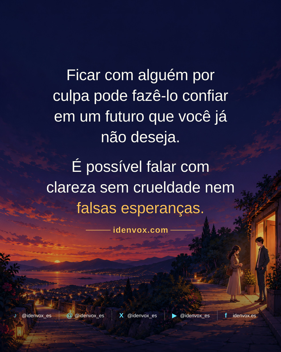 Ficar com alguém para não machucar também pode machucar