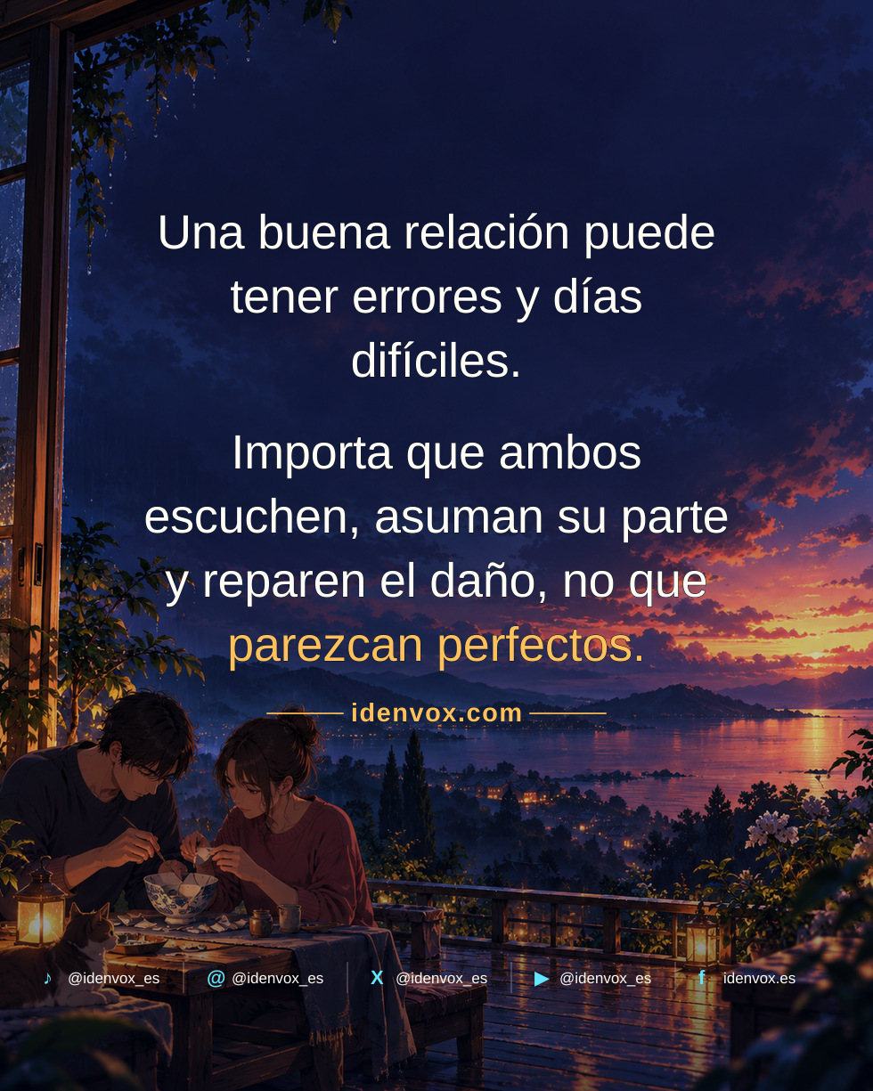 Una buena relación no necesita ser perfecta