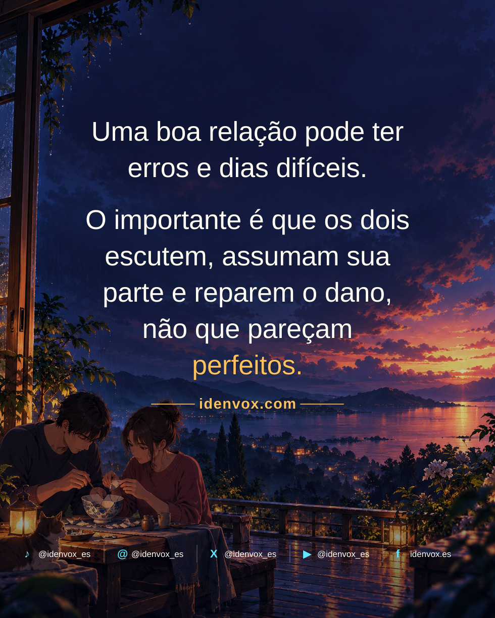 Uma boa relação não precisa ser perfeita