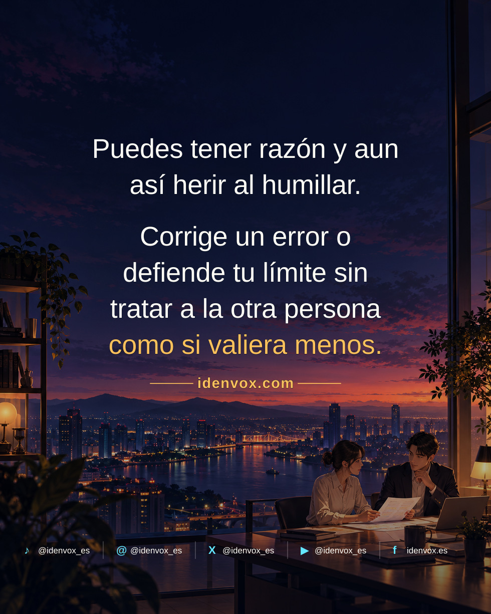 Tener razón no nos da derecho a humillar a los demás
