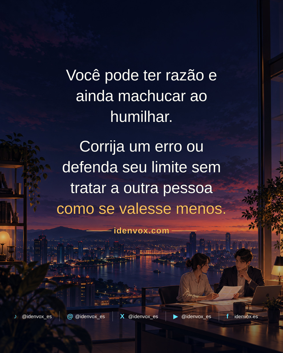Ter razão não nos dá o direito de humilhar os outros