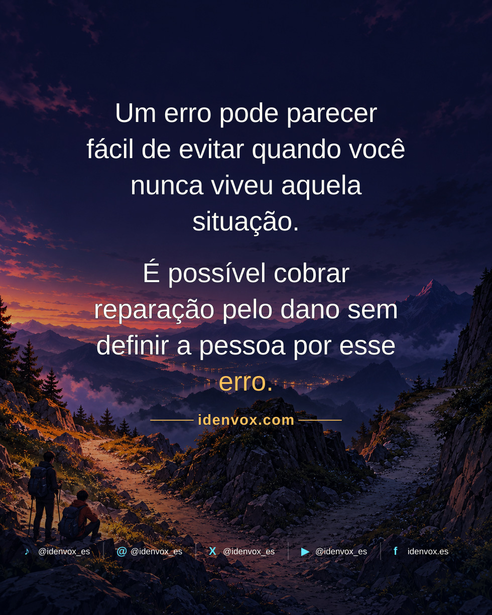 É fácil condenar com dureza erros que nunca cometemos
