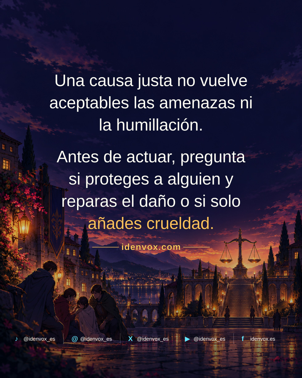 Defender una causa justa no justifica la crueldad