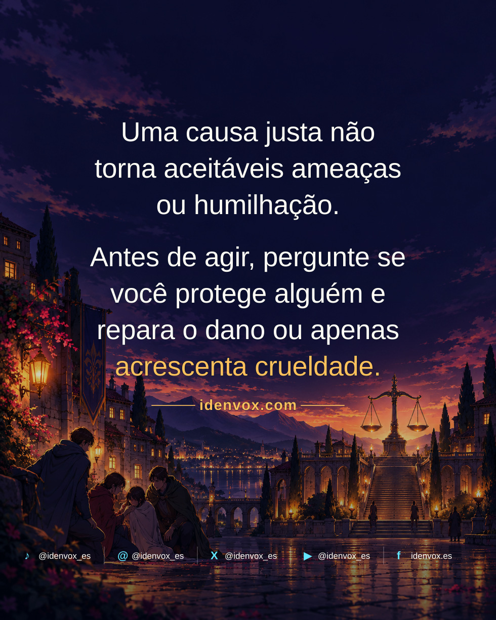 Defender uma causa justa não justifica a crueldade
