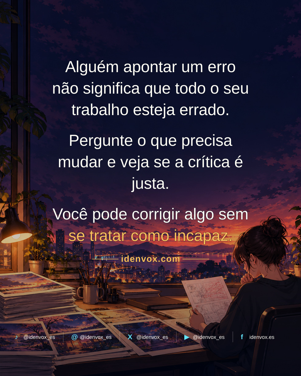 Uma crítica ao trabalho não define o seu valor