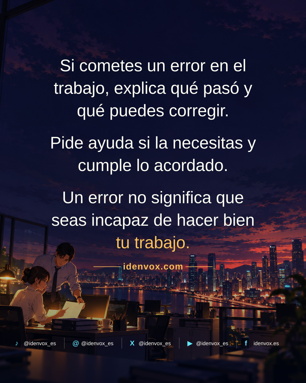 Cómo reconocer un error en el trabajo sin venirse abajo
