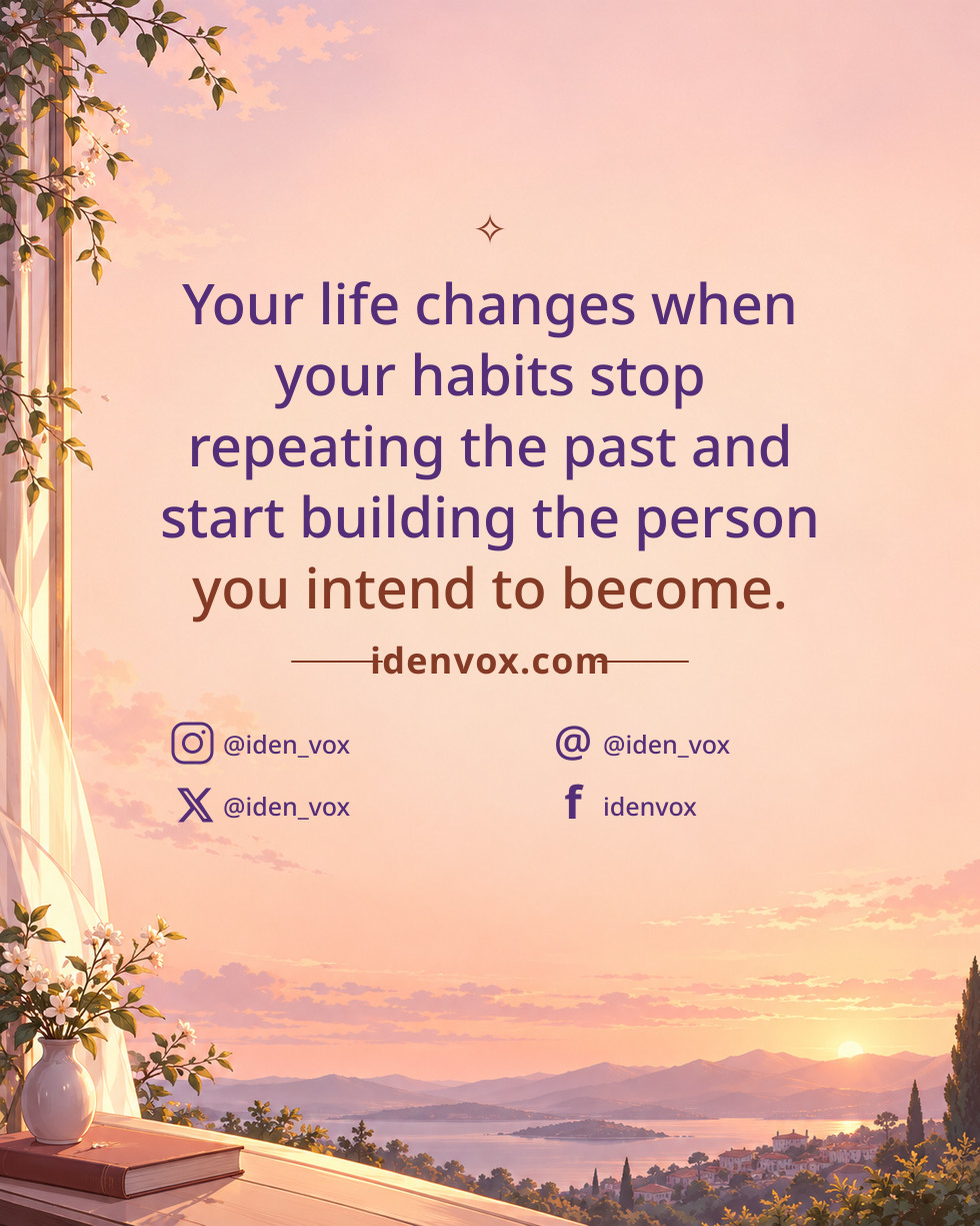 Your life changes when your habits stop repeating the past and start building the person you intend to become.
