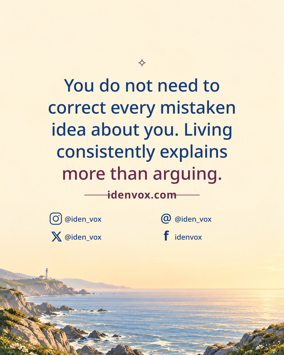 You do not need to correct every mistaken idea about you. Living consistently explains more than arguing.