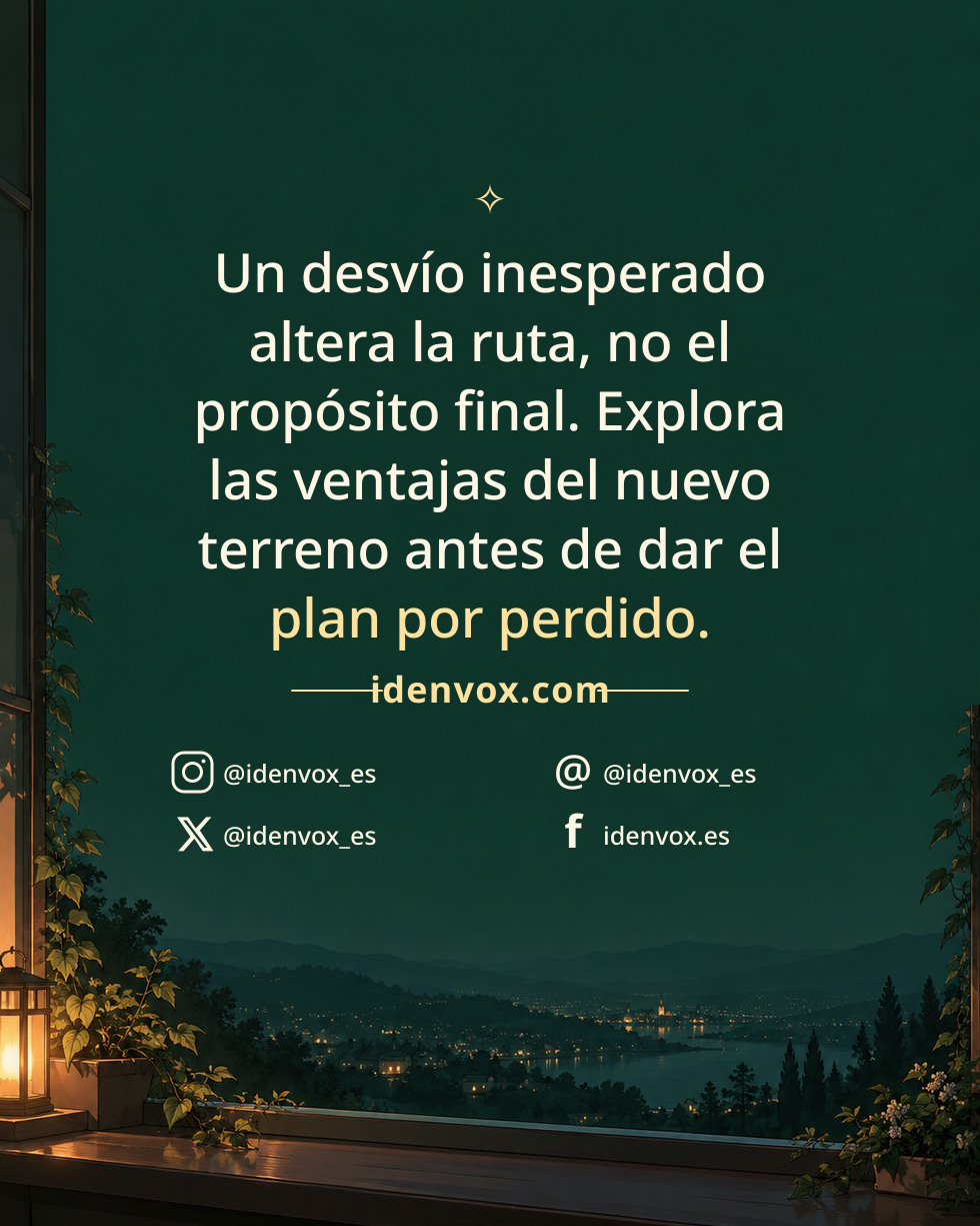 Un desvío inesperado altera la ruta, no el propósito final. Explora las ventajas del nuevo terreno antes de dar el plan por perdido.