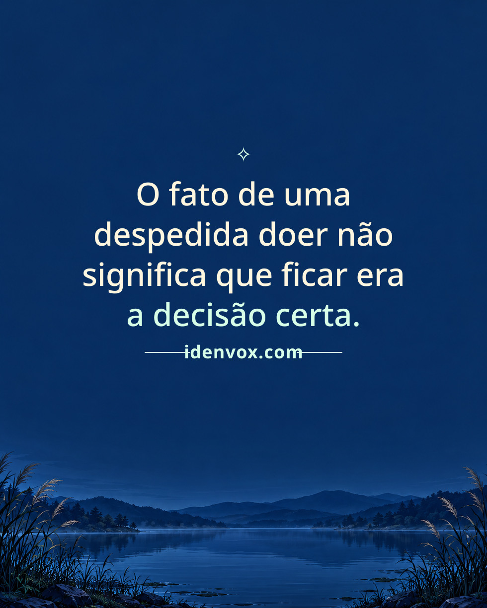 O fato de uma despedida doer não significa que ficar era a decisão certa.