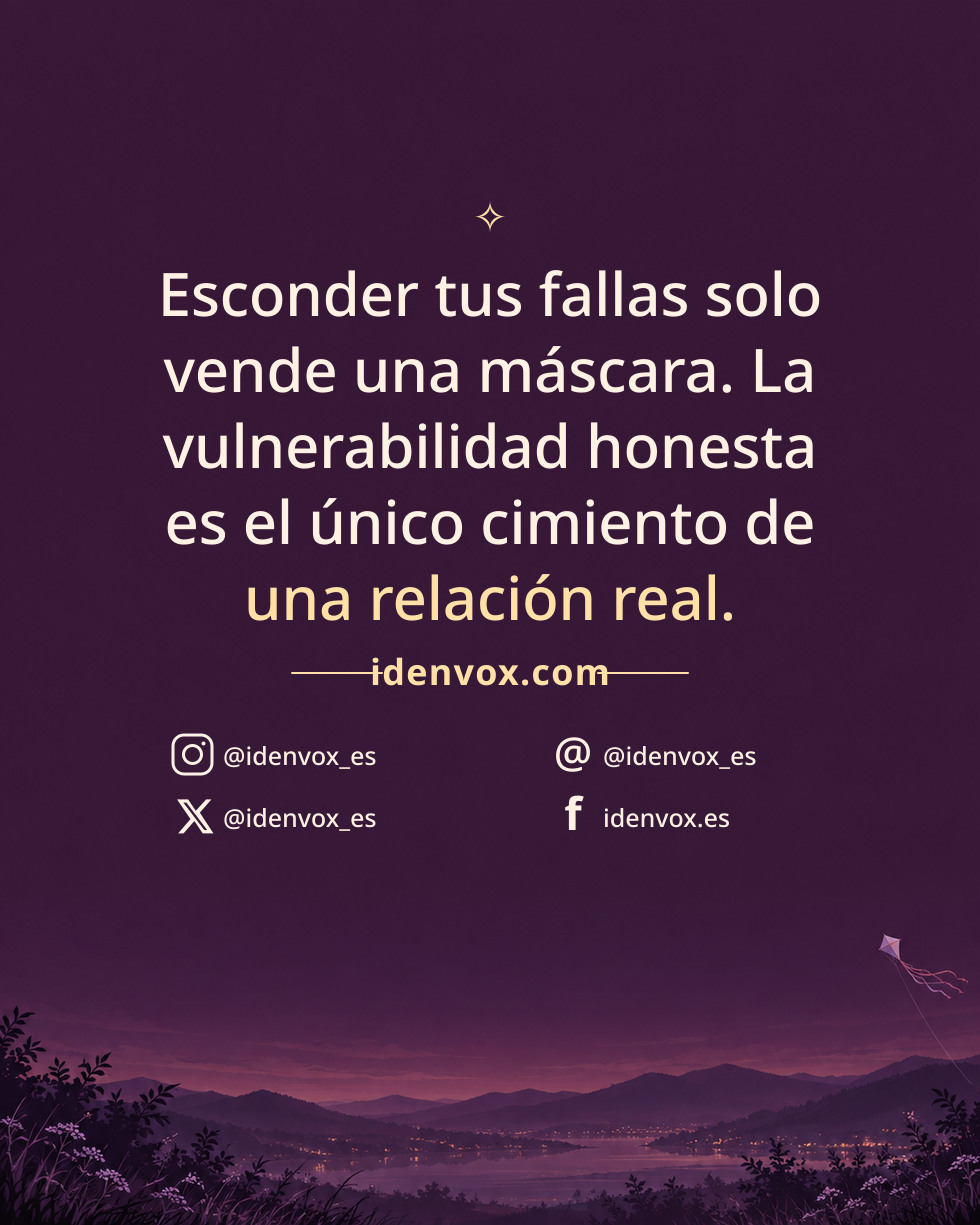 Esconder tus fallas solo vende una máscara. La vulnerabilidad honesta es el único cimiento de una relación real.