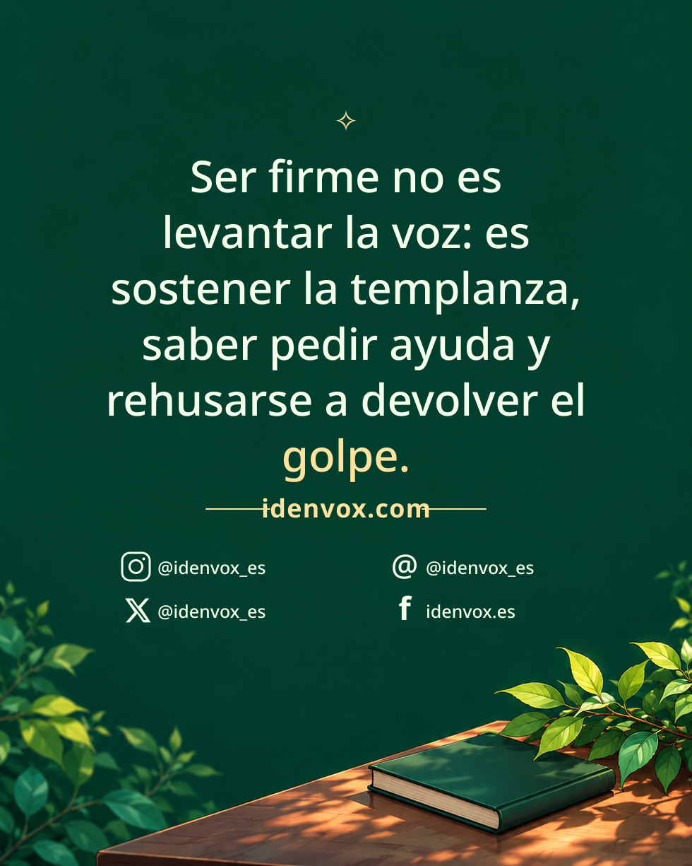 Ser firme no es levantar la voz: es sostener la templanza, saber pedir ayuda y rehusarse a devolver el golpe.