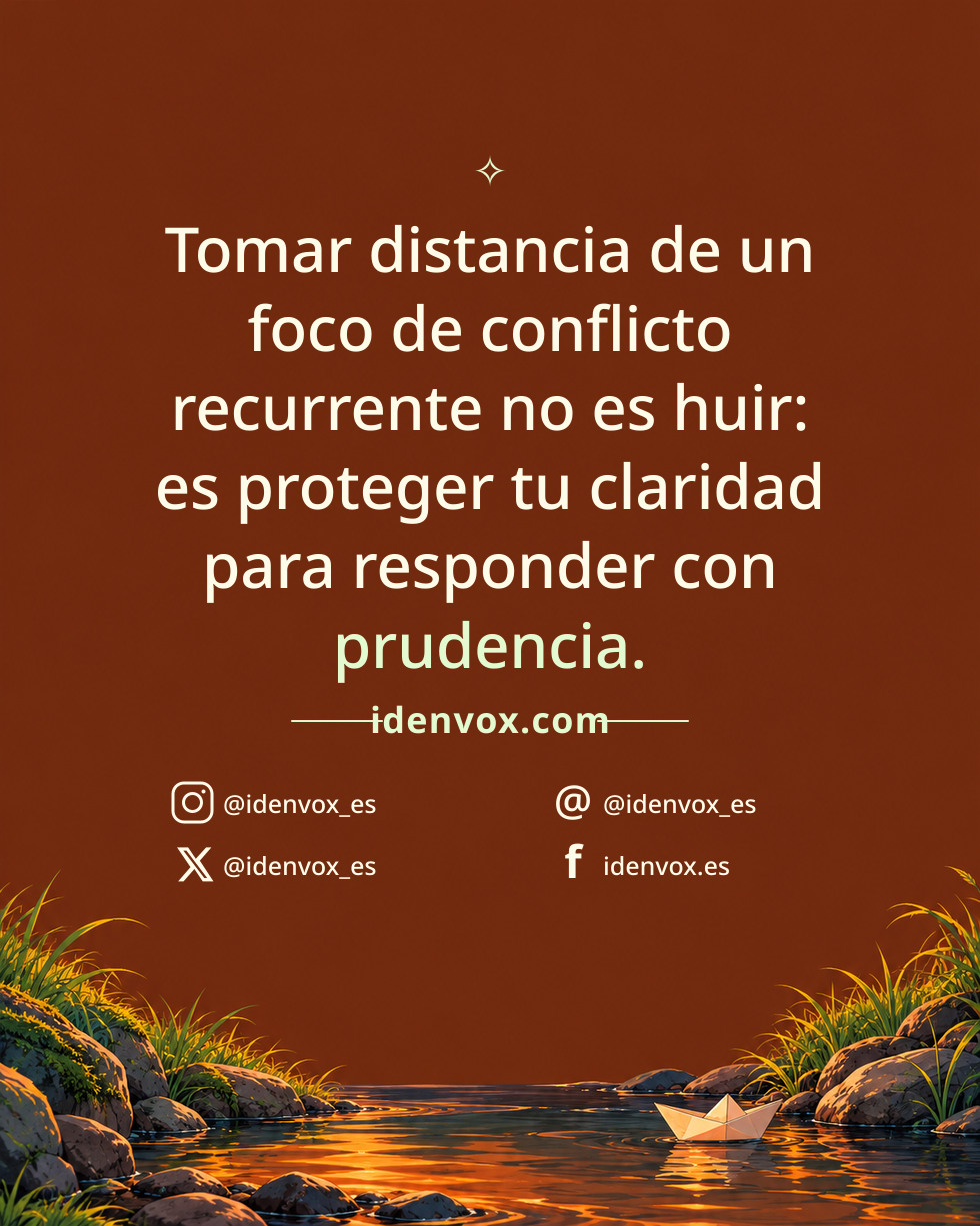 Tomar distancia de un foco de conflicto recurrente no es huir: es proteger tu claridad para responder con prudencia.