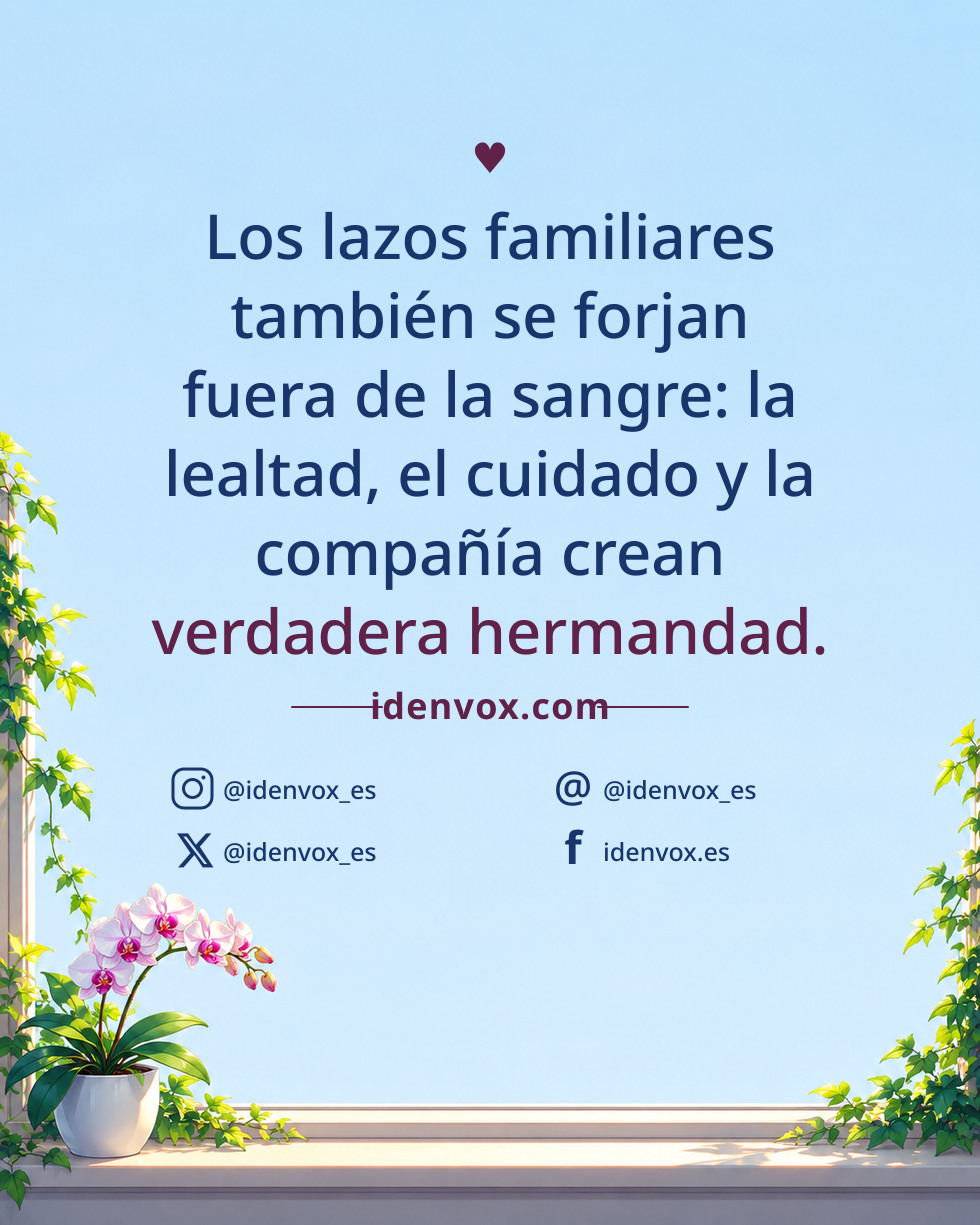 Los lazos familiares también se forjan fuera de la sangre: la lealtad, el cuidado y la compañía crean verdadera hermandad.