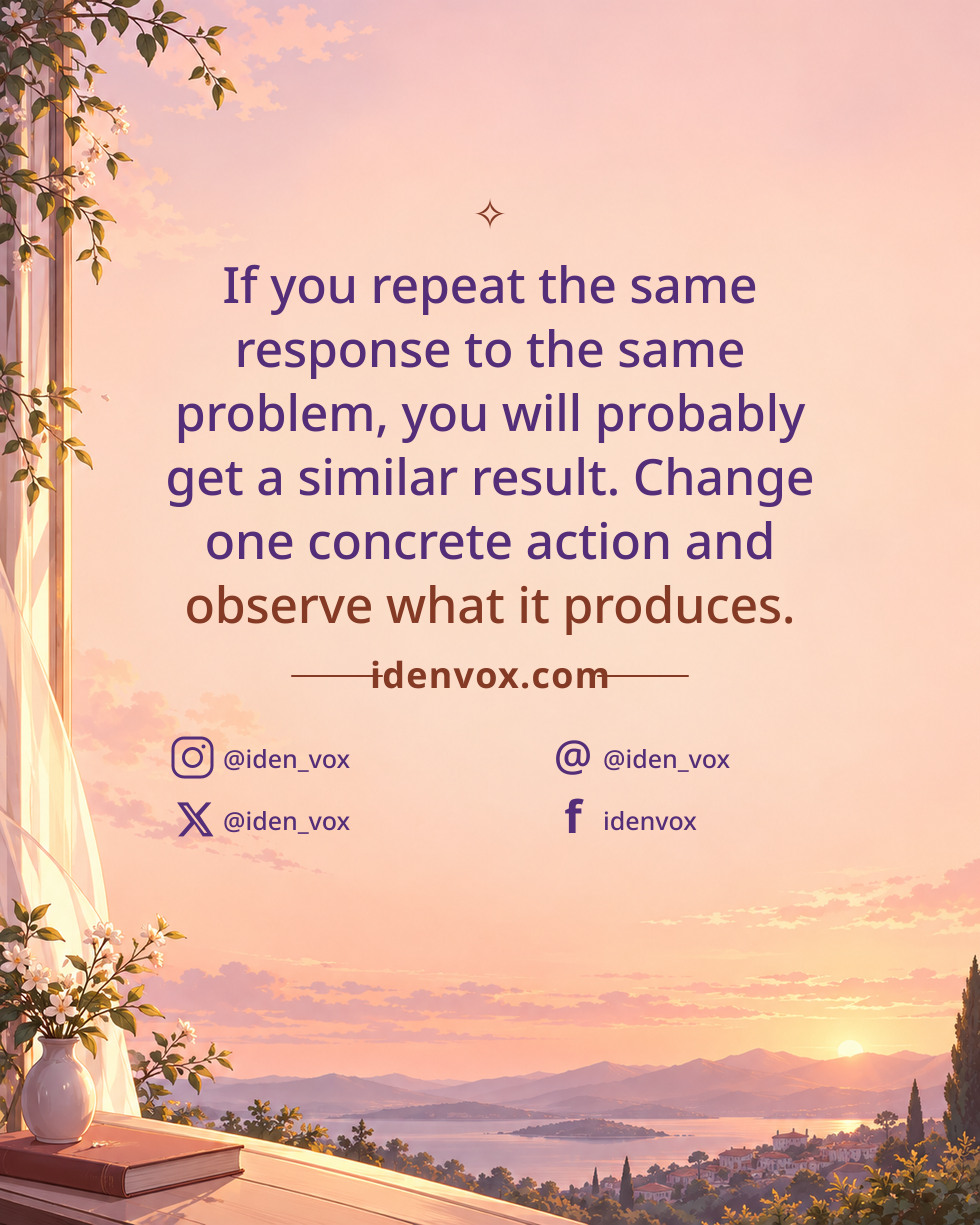 If you repeat the same response to the same problem, you will probably get a similar result. Change one concrete action and observe what it produces.